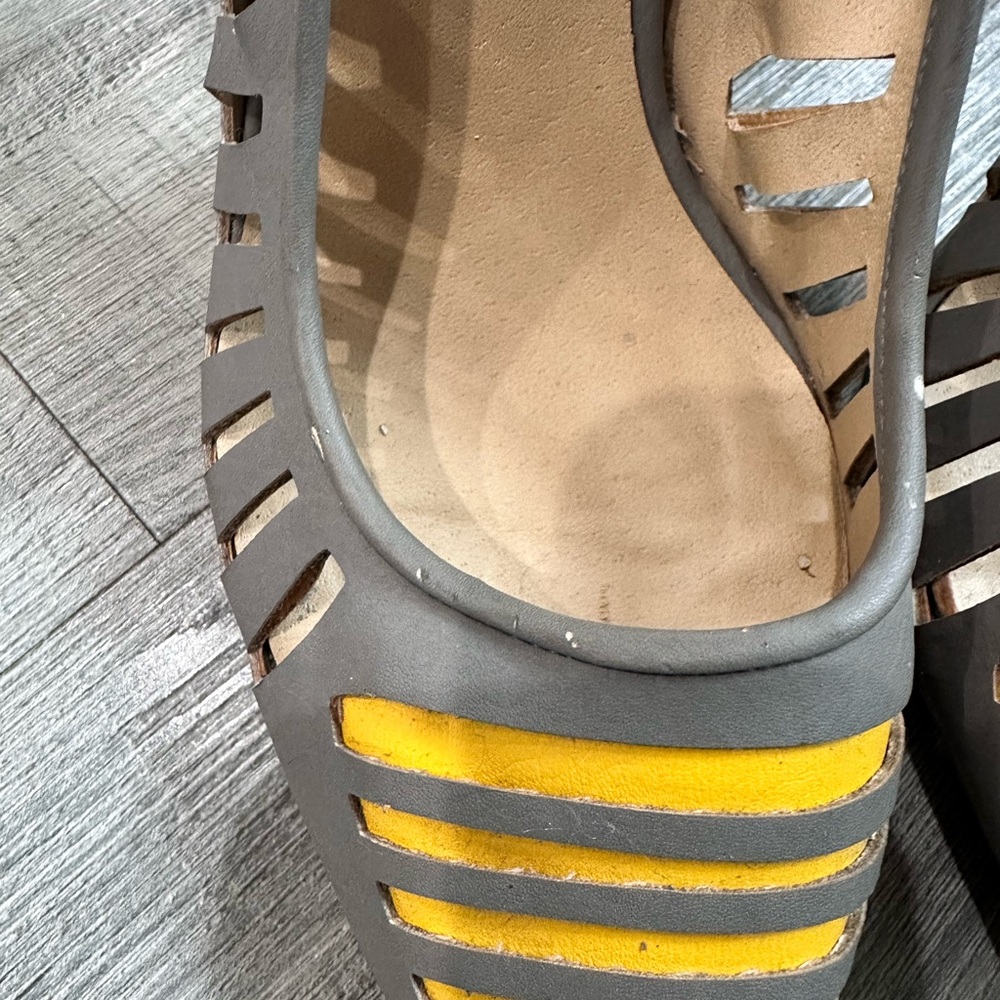GX by Gwen Stefani -Gray and Yellow Striped Heels - Picture 5 of 6